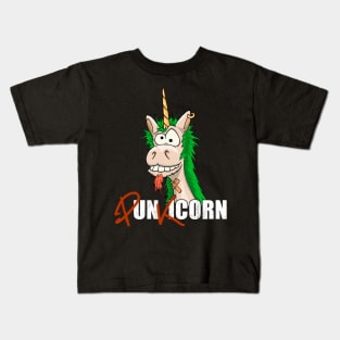 Punkicorn Funny Punk Style Mohawk Unicorn Punkrock Kids T-Shirt